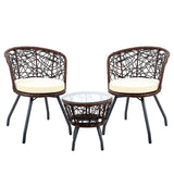 Gardeon Outdoor Patio Chair and Table - Brown