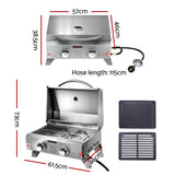 Grillz Portable 2 Burner Gas BBQ