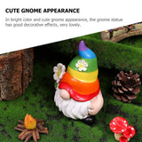 Garden Gnome Statue Resin Cute Lawn Decor Bright Outdoor Yard Decoration Christmas Patio Ornament Cute Gnome Decor