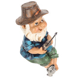 Garden Decoration Lawn Gnome Statue Fishing Gnome Sitter Funny UV Resistant Resin Decorative Outdoor Garden Lawn Gnome for Yard