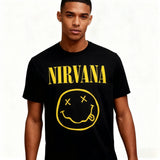 New Nirvana rock band men's 100%cotton T-shirt hip-hop style Men's and Women's oversized Y2K Tee Casual Loose Outdoor Street