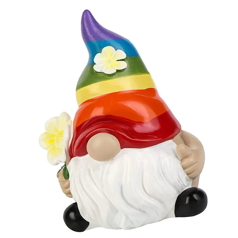Garden Gnome Statue Resin Cute Lawn Decor Bright Outdoor Yard Decoration Christmas Patio Ornament Cute Gnome Decor