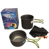Outdoor Camping Cookware Set for 2-3 Persons Including Folding Pot Kettle with Tableware Portable Backpacking Stove Kit