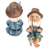 Garden Decoration Lawn Gnome Statue Fishing Gnome Sitter Funny UV Resistant Resin Decorative Outdoor Garden Lawn Gnome for Yard