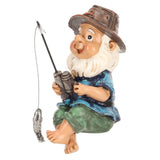 Garden Decoration Lawn Gnome Statue Fishing Gnome Sitter Funny UV Resistant Resin Decorative Outdoor Garden Lawn Gnome for Yard
