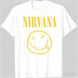 New Nirvana rock band men's 100%cotton T-shirt hip-hop style Men's and Women's oversized Y2K Tee Casual Loose Outdoor Street