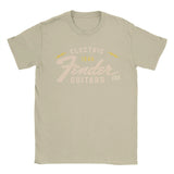 Men's Fender Jimi Hendrix Electric Guitar T-Shirts Pure Cotton Tees Streetwear Short Sleeve T Shirt O Neck Fashion Loose Tshirt