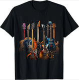 Guitars Guitarists Gift T-shirt Music Lovers Rock Custom Printed Graphic T Shirt Unisex Summer Women Clothing Tees O-neck Tshirt