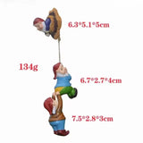 Garden Decor Climbing Dwarf Fairy Garden Statue Elf Characters Outdoor Landscape Countryside Courtyard Decor