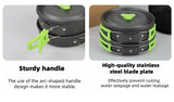 Outdoor Camping Cookware Set for 2-3 Persons Including Folding Pot Kettle with Tableware Portable Backpacking Stove Kit
