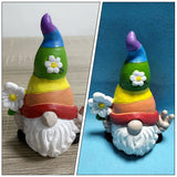 Garden Gnome Statue Resin Cute Lawn Decor Bright Outdoor Yard Decoration Christmas Patio Ornament Cute Gnome Decor