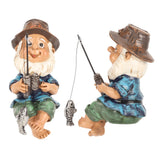 Garden Decoration Lawn Gnome Statue Fishing Gnome Sitter Funny UV Resistant Resin Decorative Outdoor Garden Lawn Gnome for Yard