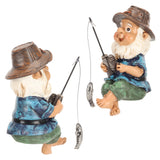 Garden Decoration Lawn Gnome Statue Fishing Gnome Sitter Funny UV Resistant Resin Decorative Outdoor Garden Lawn Gnome for Yard