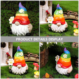 Garden Gnome Statue Resin Cute Lawn Decor Bright Outdoor Yard Decoration Christmas Patio Ornament Cute Gnome Decor