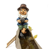 Garden Decoration Lawn Gnome Statue Fishing Gnome Sitter Funny UV Resistant Resin Decorative Outdoor Garden Lawn Gnome for Yard