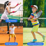 Portable Tennis Trainer: Features a water-fillable weighted base with anti-tangle design. Includes 3 tennis balls and an elastic cord. Suitable for solo indoor/outdoor use, ideal for all ages.blue