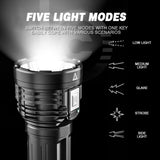 LED Outdoor Flashlight USB Rechargeable Super Bright Flashlight for Outdoor Camping Fishing Hiking