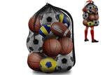 Extra Large Sport Ball Bag Heavy Duty Breathable Mesh Storage Bag With Adjustable Shoulder Strap - Style 2