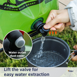 10L Green Outdoor Collapsible Water Storage Bag with Tap & Handle - Portable Camping Water Container for Hiking Picnic Travel and Emergency Water Storage