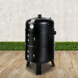 Grillz 3-in-1 Charcoal BBQ Smoker - Black