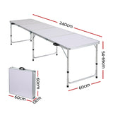 Weisshorn Folding Camping Table Portable Family Picnic Garden 240CM