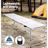 Weisshorn Folding Camping Table Portable Family Picnic Garden 240CM