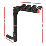 Giantz 4 Bicycle Bike Carrier Rack for Car Rear Hitch Mount 2" Foldable Black