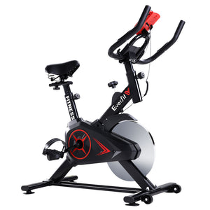 Spin Exercise Bike Flywheel Fitness Commercial Home Workout Gym Phone Holder Black