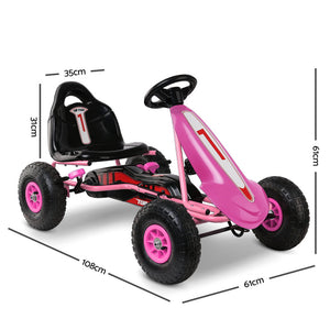 RIGO Kids Pedal Go Kart Car Ride On Toys Racing Bike Pink