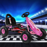 RIGO Kids Pedal Go Kart Car Ride On Toys Racing Bike Pink