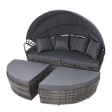 Gardeon Outdoor Lounge Setting Patio Furniture Sofa Wicker Garden Rattan Set Day Bed Grey