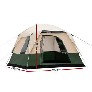 Weisshorn Family Camping Tent 4 Person Hiking Beach Tents Canvas Green