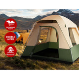 Weisshorn Family Camping Tent 4 Person Hiking Beach Tents Canvas Green