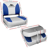 Seamanship Set of 2 Folding Swivel Seats - Grey Boat & Blue